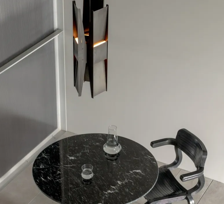 Suspension*A-N-D Suspension, Vector, 3 panneaux, , LED, dim, coupure de phase, 2700K, Ø22cm, H58cm - noir
