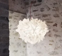 Suspension*Slamp Suspension, Veli Foliage S, câble rouge, , Ø45cm, H35cm - blanc