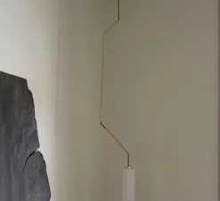 Suspension*Frama Suspension, Ventus, 1, LED, 2700K, 200 lm, , Ø19cm, H132cm - laiton, verre opalin