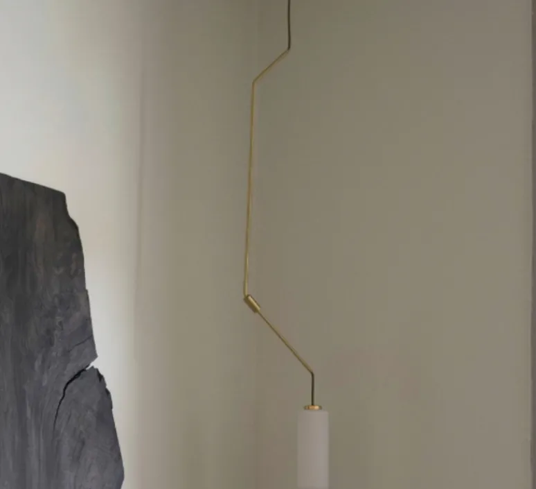 Suspension*Frama Suspension, Ventus, 1, LED, 2700K, 200 lm, , Ø19cm, H132cm - laiton, verre opalin