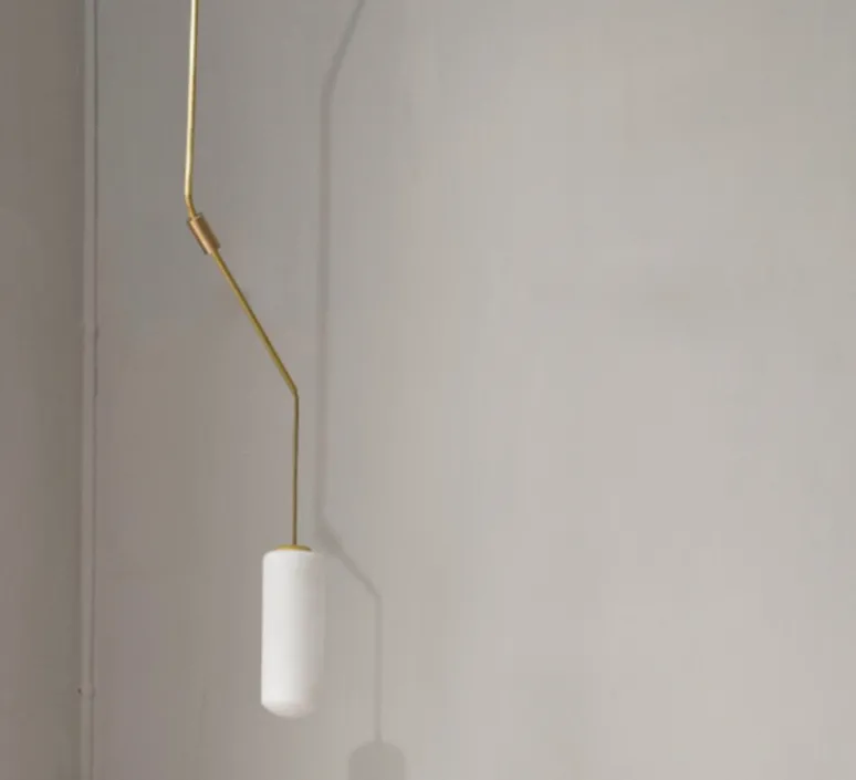 Suspension*Frama Suspension, Ventus, 1, LED, 2700K, 200 lm, , Ø19cm, H132cm - laiton, verre opalin