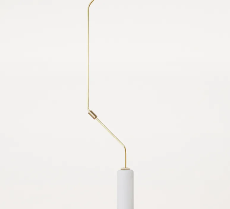 Suspension*Frama Suspension, Ventus, 1, LED, 2700K, 200 lm, , Ø19cm, H132cm - laiton, verre opalin