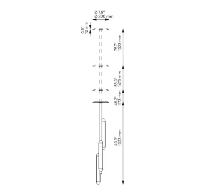 Suspension, Vesta, rose cendré, Ø20cm, H102,3cm - Schwung