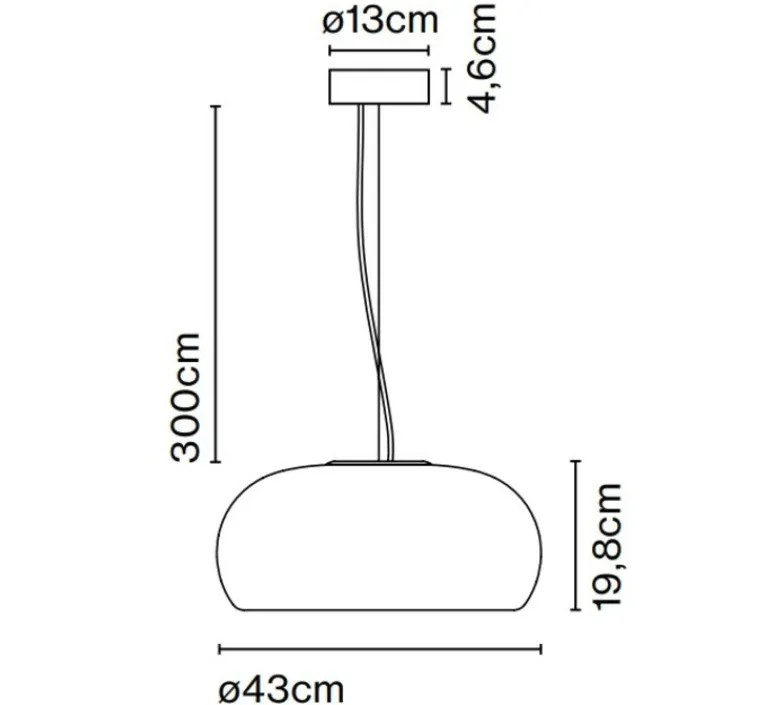 Suspension*Marset Suspension, Vetra 43, , LED, 2700k, 881lm, Ø43cm, H19,8cm - ambre