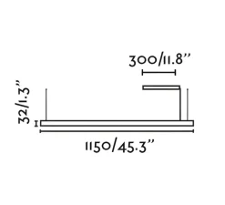 Suspension*Faro Suspension, Vico 115, , LED, dim, 2700K, 1703 lm, L115cm, H3,2cm - noir mat