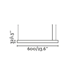 Suspension, Vico 60, noir mat, LED, dim, 2700K, 1500 lm, L60cm, H3,2cm - Faro