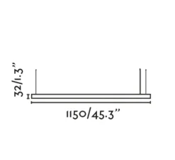 Suspension*Faro Suspension, Vico 115, , LED, dim, 2700K, 2800 lm, L115cm, H3,2cm - noir mat