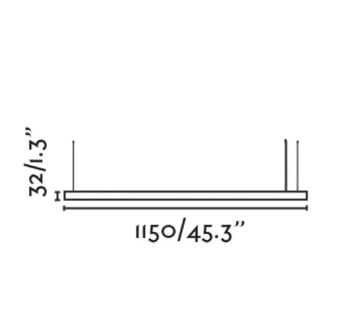 Suspension*Faro Suspension, Vico 115, , LED, dim, 2700K, 2800 lm, L115cm, H3,2cm - noir mat