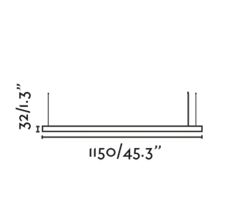 Suspension*Faro Suspension, Vico 115, , LED, dim, 2700K, 2800 lm, L115cm, H3,2cm - noir mat