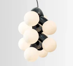 Suspension, Vine 5 pendant, Midnight, chrome, LED, 3000K, lm, Ø42cm, H57cm - A-N-D