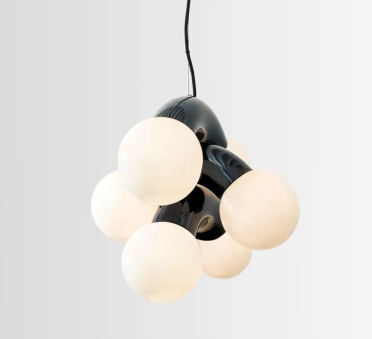 Suspension, Vine 3 pendant, Midnight, chrome, LED, 3000K, lm, Ø42cm, H38cm - A-N-D