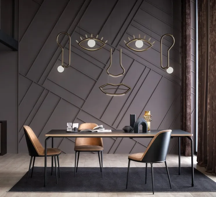 Suspension, Visio S Full, chocolat fondant, LED, dim, 3000K, 3673 lm, L182cm, H99cm - Masiero