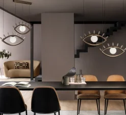 Suspension*Masiero Suspension, Visio S M1, , LED, 3000K, 645 lm, L48cm, H27cm - chocolat fondant