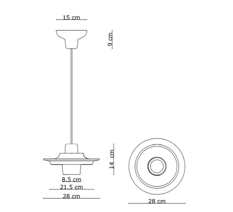Suspension, Voila C2776, crème et gris sable, Ø28cm, H14cm - Ferroluce