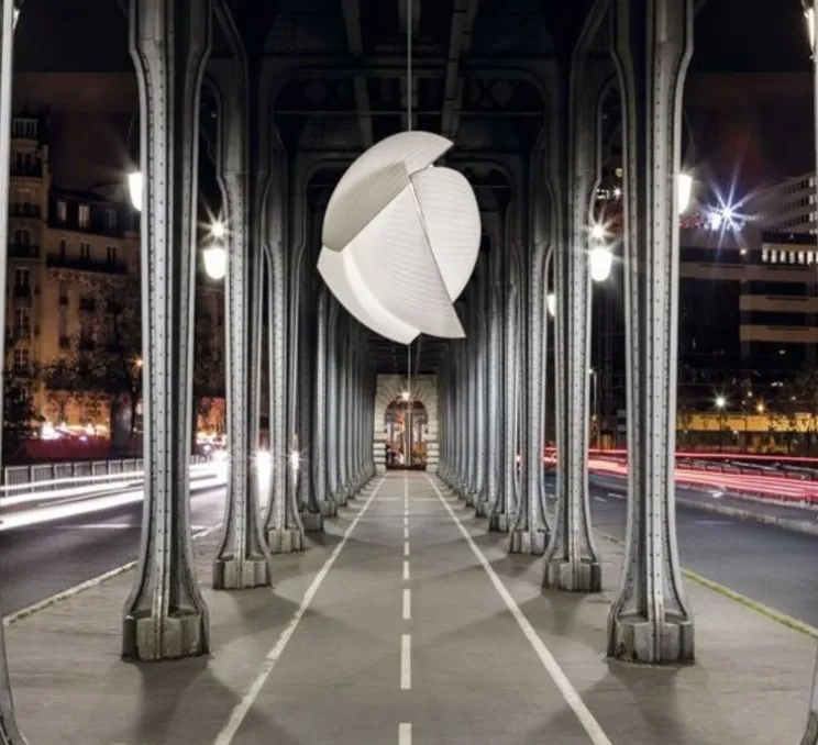 Suspension, Voiles Small Surface, blanc, LED, 3000K, 2357lm, Ø49cm, H66cm - Leds C4