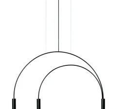 Suspension*Estiluz Suspension, Volta, T-3536-W, , LED, dim, 2700k, 3 x 565 lm, L86,7cm, H54,3cm - noire avec têtes noires