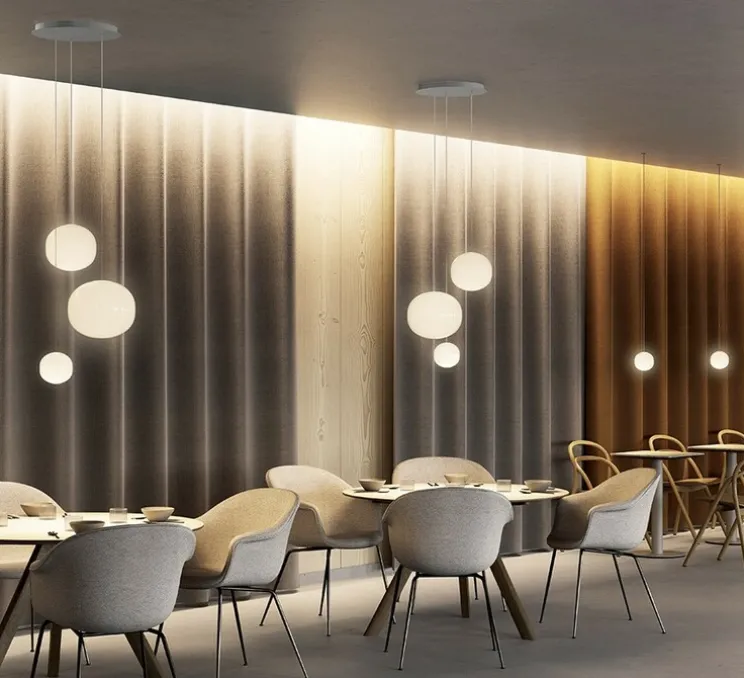 Suspension, Volum 29 sans rosace, blanc brillant, Ø29cm, H25cm - Lodes