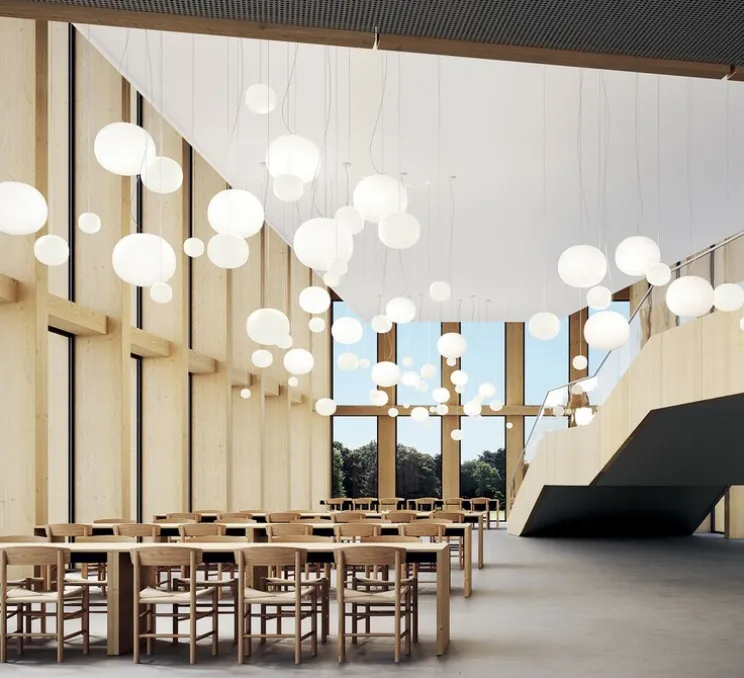 Suspension, Volum 14 sans rosace, blanc brillant, Ø14cm, H13,5cm - Lodes