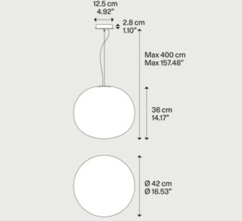 Suspension*Lodes Suspension, Volum 42 sans rosace, , Ø42cm, H42cm - blanc brillant