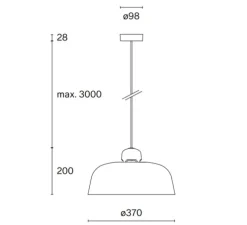 Suspension, w162 Dalston, gris clair, LED, dim, 2700K, 515 lm, Ø37cm, H20cm - Wastberg