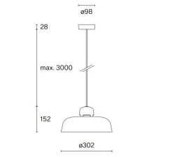 Suspension*Wastberg Suspension, w162 Dalston S1, , LED, dim, 2700K, 524 lm, Ø30,2cm, H15,2cm - vert olive, noir