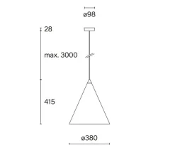 Suspension*Wastberg Suspension, w221 Medium s2, brut brossé, LED, dim, 2700K, 922 lm, Ø38cm, H41,5cm - argenté