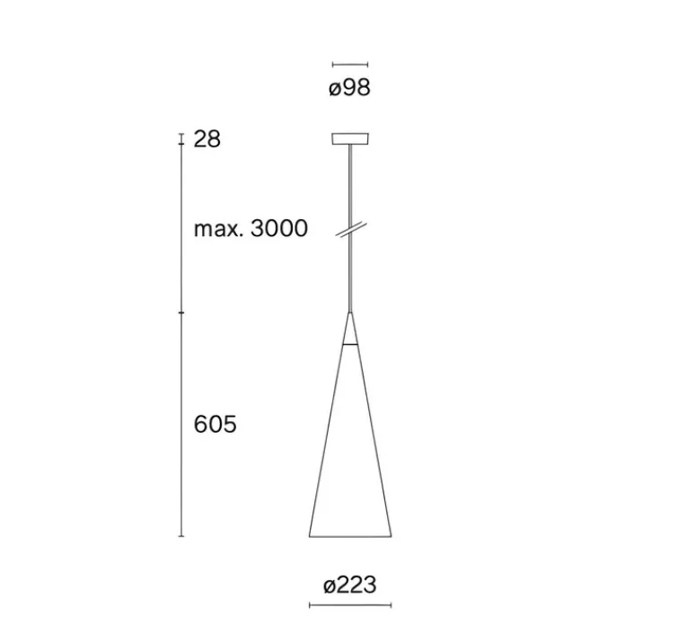 Suspension*Wastberg Suspension, w221 Medium s1, brut brossé, LED, dim, 2700K, 614 lm, Ø64,4cm, H21,4cm - aluminium brut