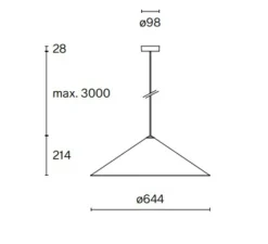 Suspension*Wastberg Suspension, w221 Medium s3, , LED, dim, 2700K, 1008 lm, Ø64,4cm, H21,4cm - noir