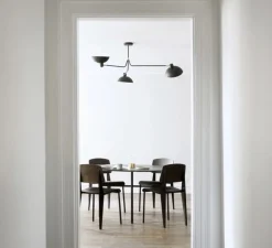 Suspension*Lambert&Fils Suspension, Waldorf triple, , 2700K, 400lm, Ø152cm, H137cm - Lambert & fils noir et laiton