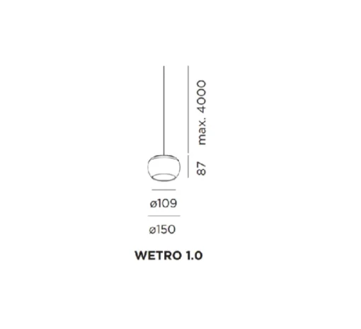 Suspension*Wever&Ducré Suspension, Wetro 1.0, , LED, H8.7cm, Ø15cm - Wever et Ducre cuivre