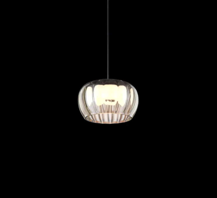 Suspension, Wetro 1,0, taupe, strieped, verre fumé, LED, 1800-2850K, 340lm, Ø15cm, H8,7cm - Wever&Ducré