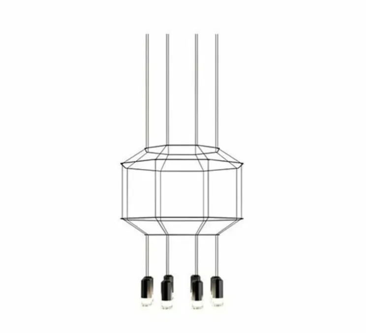 Suspension, Wireflow 0303, noir, LED, 2700K, 3922lm, L55cm, H67,5cm - Vibia
