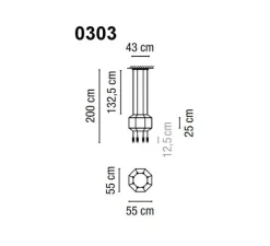 Suspension, Wireflow 0303, noir, LED, 2700K, 3922lm, L55cm, H67,5cm - Vibia