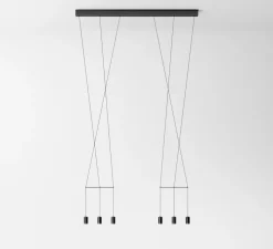 Suspension, Wireflow, 0338, noir, LED, dim, 2700K, 2942 lm, L145cm, H9cm - Vibia