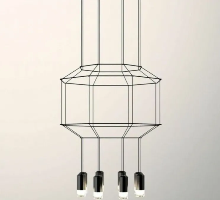 Suspension, Wireflow 0301, noir, LED, 2700K, dim, 1-10V, Ø89cm, H107,5cm - VIBIA