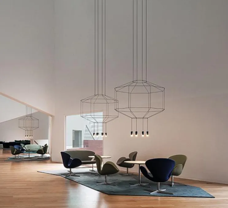 Suspension, Wireflow, noir, Ø150cm, H250cm, LED, 2700K - VIBIA