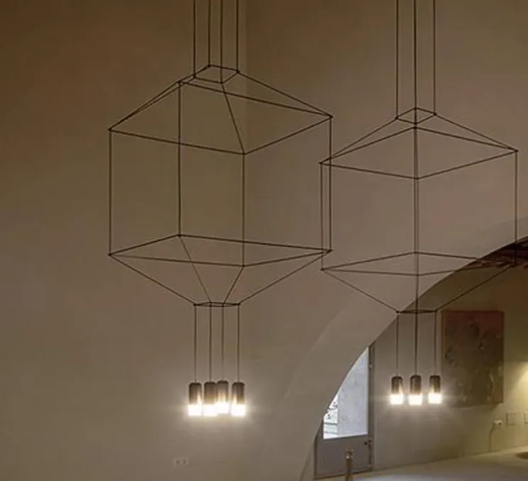 Suspension, Wireflow, noir, Ø150cm, H250cm, LED, 2700K - VIBIA