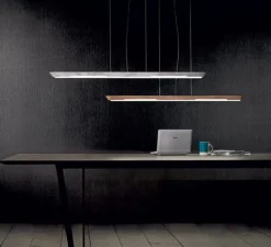 Suspension, Woody, Large, chêne, LED, 3000K, 1582 lm, L106cm, H3cm - Penta