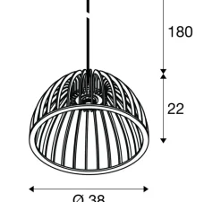 Suspension*SLV Suspension, Wud, , Ø38cm, H22cm - naturel