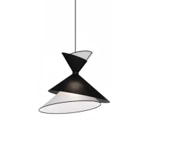 Suspension*DesignHeure Suspension, XL Kimono, , Ø80cm, H67cm - Blanc et noir