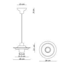 Suspension*Ferroluce Suspension, Yakitori C2791, , L41cm, H26cm - orange, moka, vert