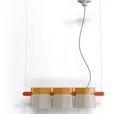 Suspension, Yakitori, gris sable, jaune, orange, L130cm, H26cm - Ferroluce