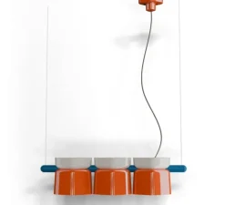 Suspension, Yakitori, orange, bleu, blanc, L130cm, H26cm - Ferroluce