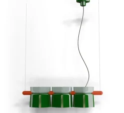 Suspension*Ferroluce Suspension, Yakitori, , L130cm, H26cm - vert Bali, bleu azur, orange