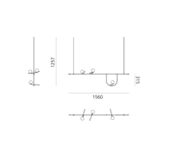 Suspension, Yanzi 1, noir, LED, 1500lm, 3000K, L156cm, H31,5cm - Artemide