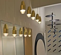 Suspension, YUMA, laiton, Ø11cm, H25,5cm - KDLN