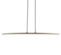 Suspension*Entrelacs Suspension, Yumi, , IP44, LED, dim, 2700K, 1200 lm, L165cm, H9,7cm - Albâtre veines blanches, Bronze marron foncé patiné