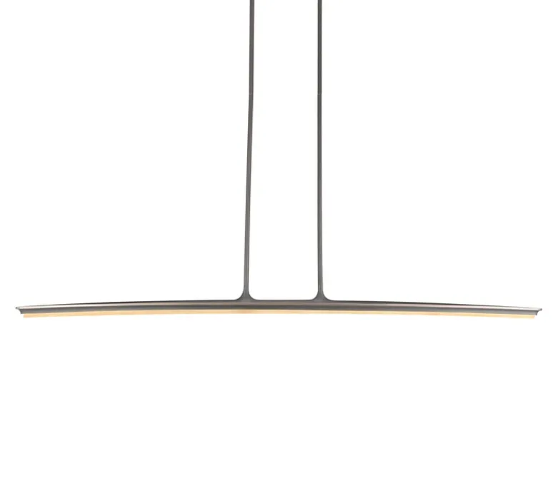 Suspension*Entrelacs Suspension, Yumi, , IP44, LED, dim, 2700K, 1200 lm, L165cm, H9,7cm - Albâtre veines blanches, Bronze marron foncé patiné