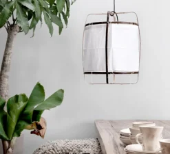 Suspension*Ay Illuminate Suspension, Z5, noir, Cotton Cover, , Ø42cm, H57cm - blanc