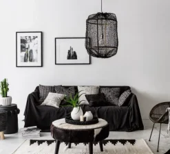 Suspension*Ay Illuminate Suspension, Z5 Sisal net, , Ø42cm, H57cm - noir